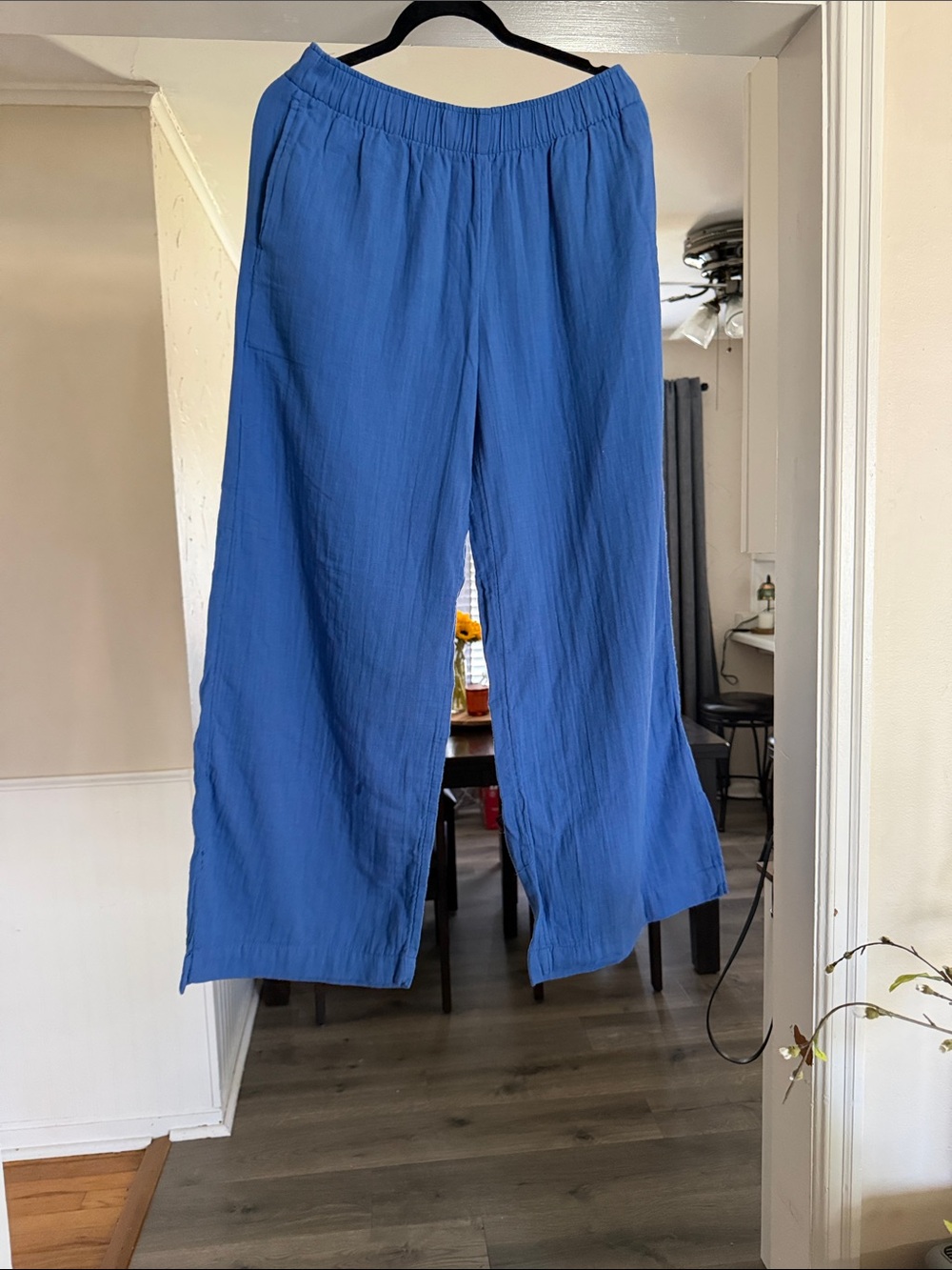 Old Navy Women's Straight-Leg Blue Pull-On Pants